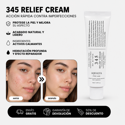 345 RELIEF CREAM ANTI ACNÉ - La crema que calma, repara y transforma tu piel en el primer uso