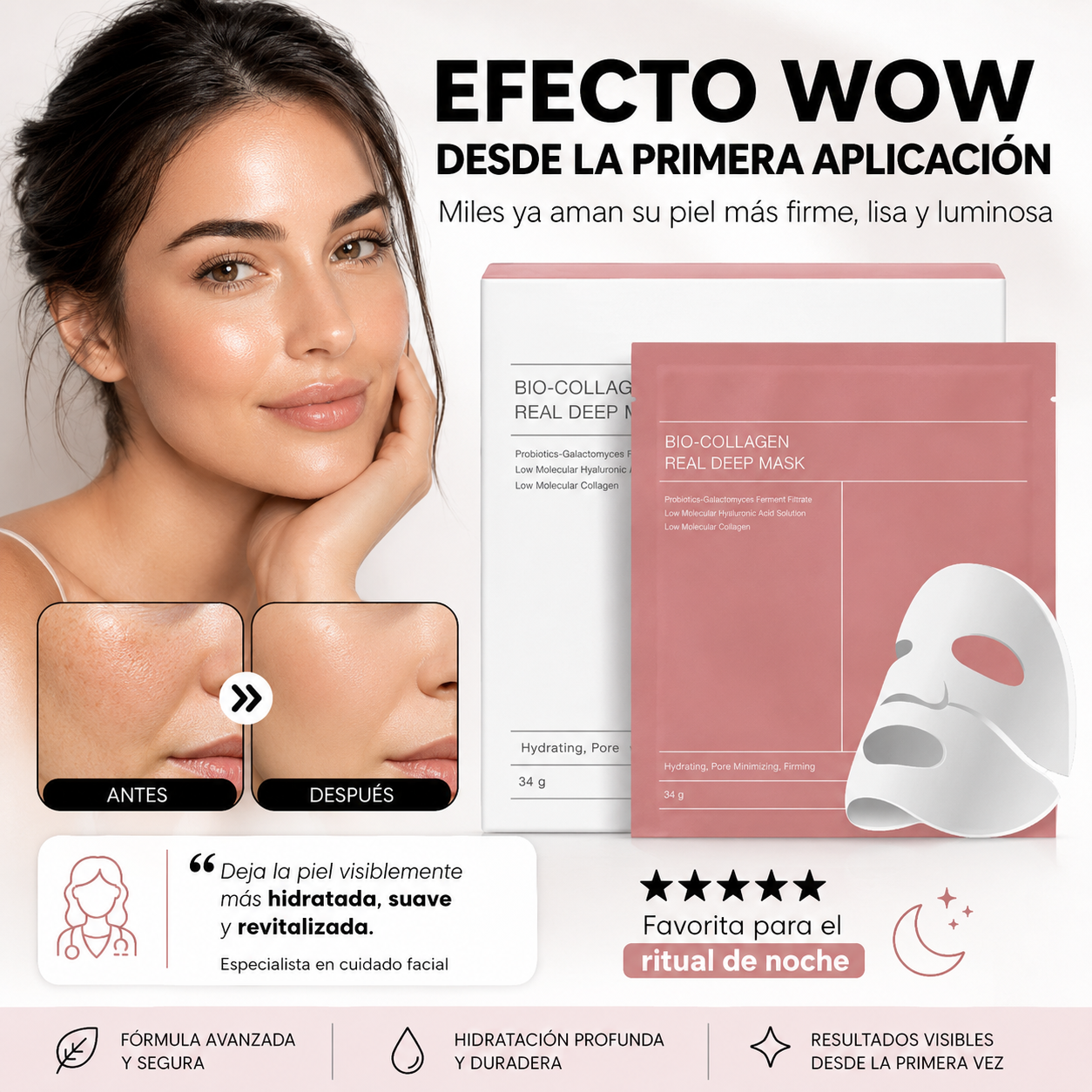 BIO-COLLAGEN - No es una mascarilla más. Es colágeno puro en forma de gel (pack 5 ud)